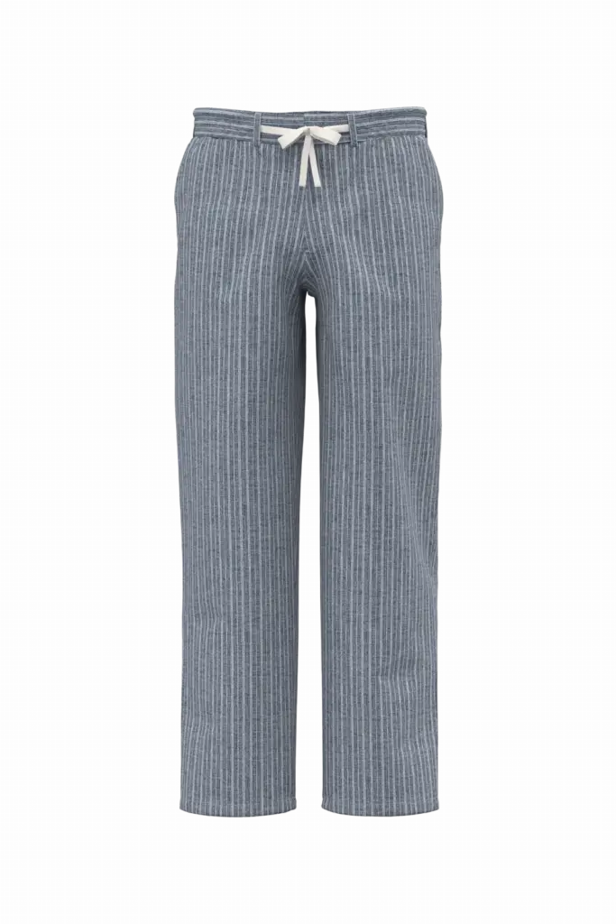 PS_SP715_NAVYBLUECHAMBRAY-WHITESTRIPES - Hidalgo SP715 - Gestreepte linnen herenbroek, navy blue chambray / white stripes — productfoto 2