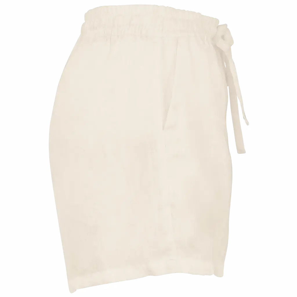 Linnen damesshort, ivory — productfoto 2