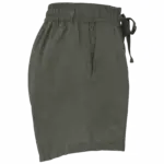 Linnen damesshort, organic khaki — productfoto 3