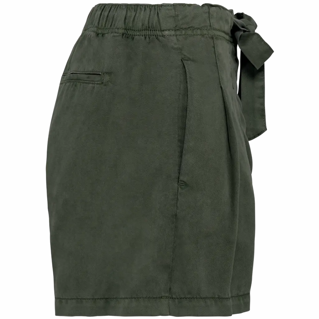 Ecologische verwassen damesshort van lyocell, washed organic khaki — productfoto 6
