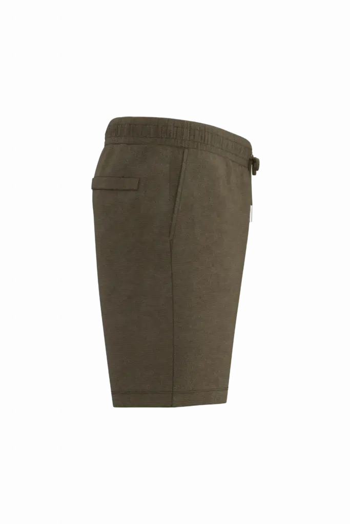 Ecologische badstof herenshort, light olive green — productfoto 3