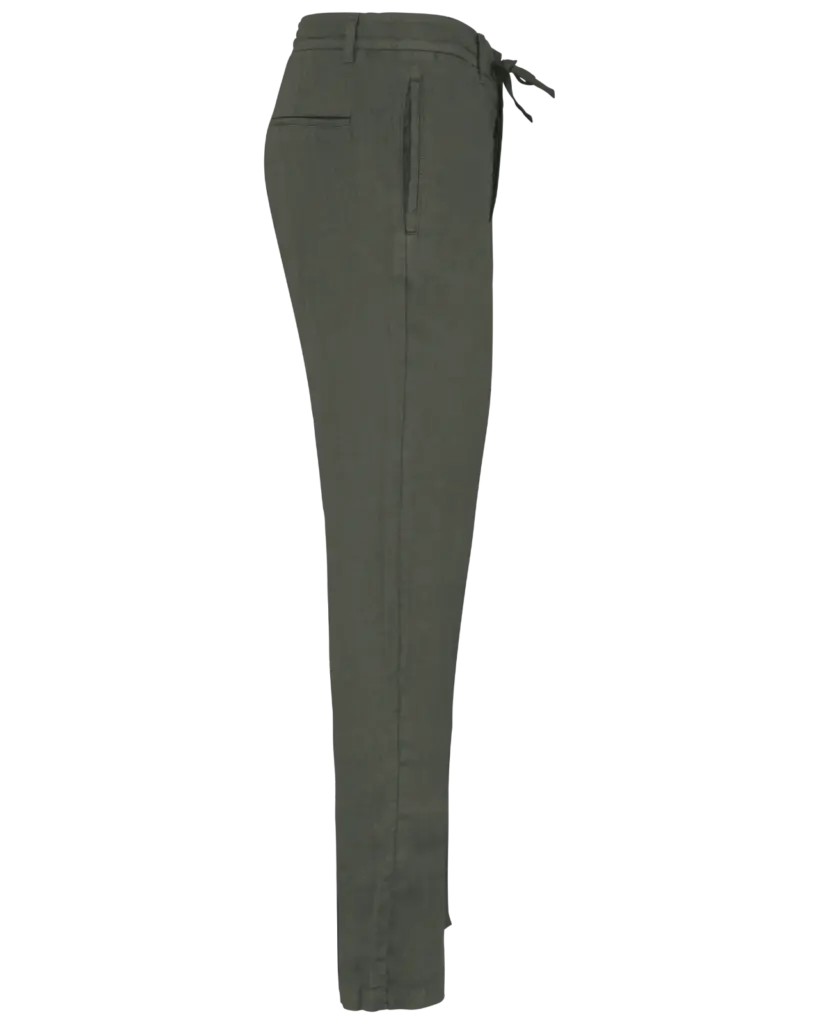 Verwassen herenbroek van linnen, washed organic khaki — productfoto 6
