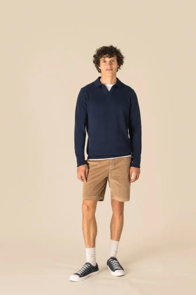 Ecologische bermuda van ribfluweel — productfoto 2