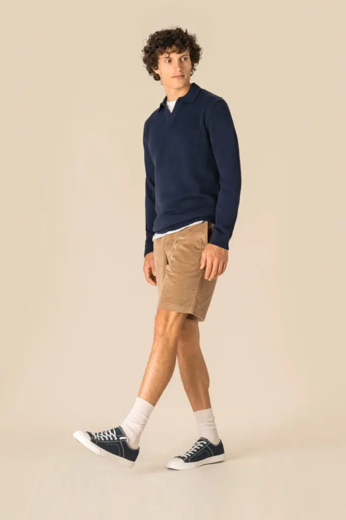 Ecologische bermuda van ribfluweel — productfoto 3