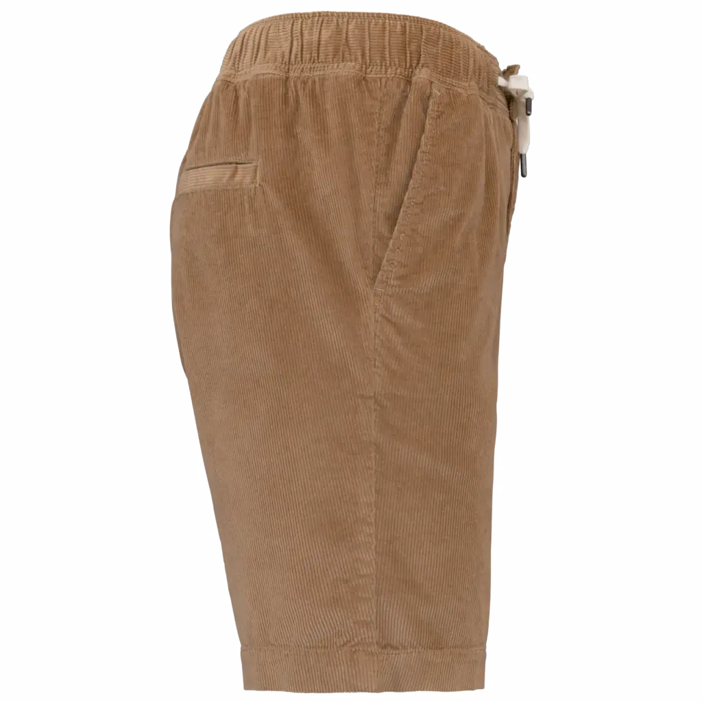 Ecologische bermuda van ribfluweel, dark camel — productfoto 5