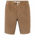 Ecologische bermuda van ribfluweel, dark camel — productfoto 6