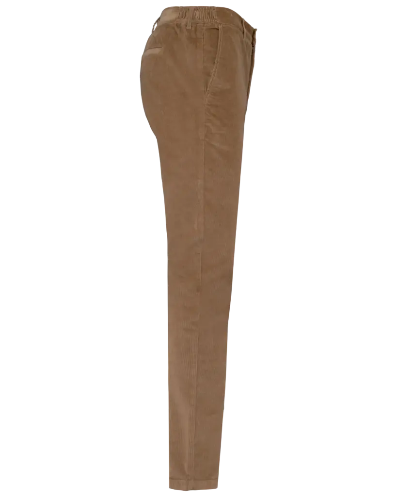 Ecologische herenbroek van ribfluweel, dark camel — productfoto 5