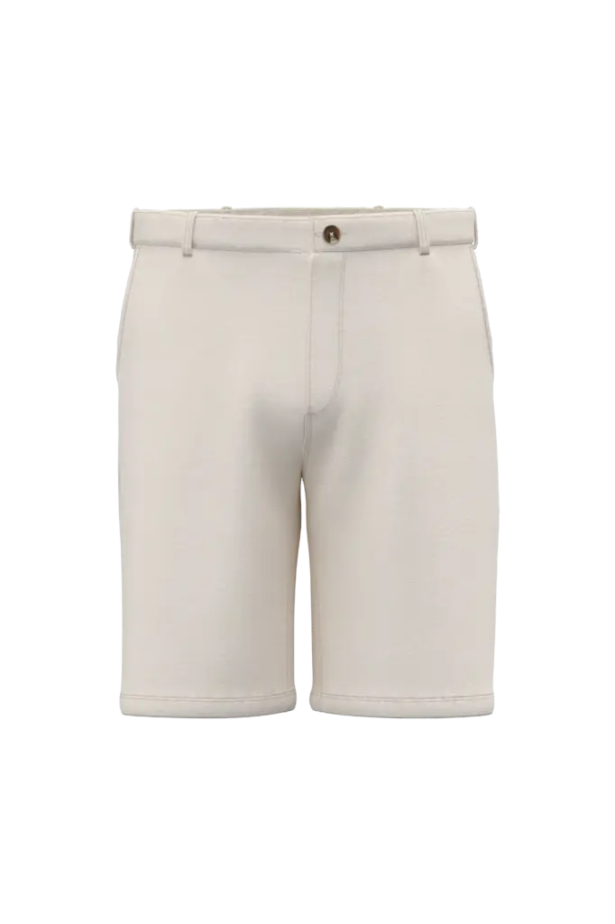 SP746 - Duurzame French Terry herenbermuda met verwassen look, washed ivory