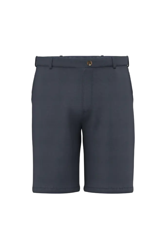 SP746 - Duurzame French Terry herenbermuda met verwassen look, washed navy blue — productfoto 2