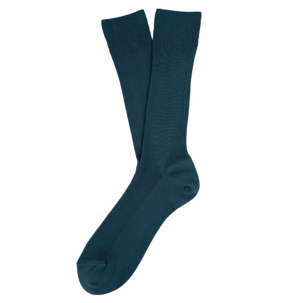 Ecologische uniseks sokken, peacock blue — productfoto 30