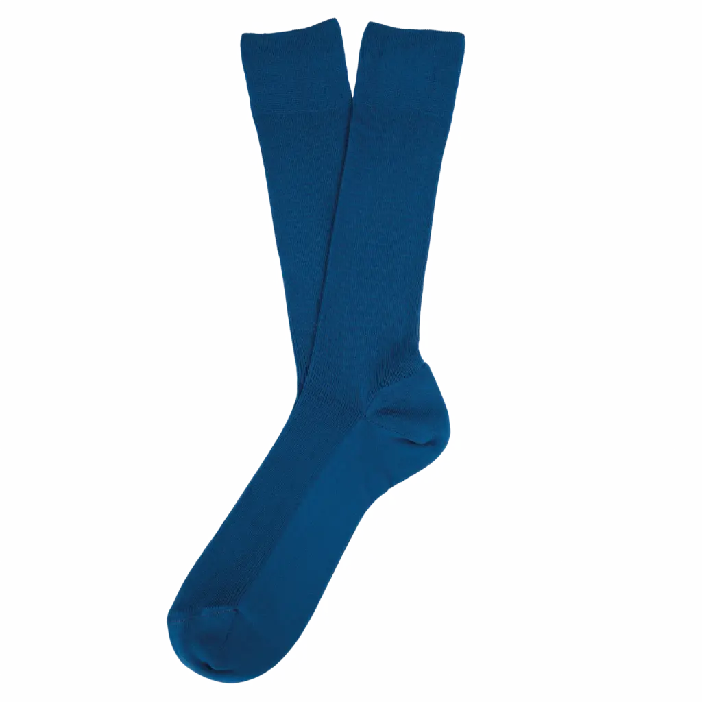 Ecologische uniseks sokken, sea blue — productfoto 34