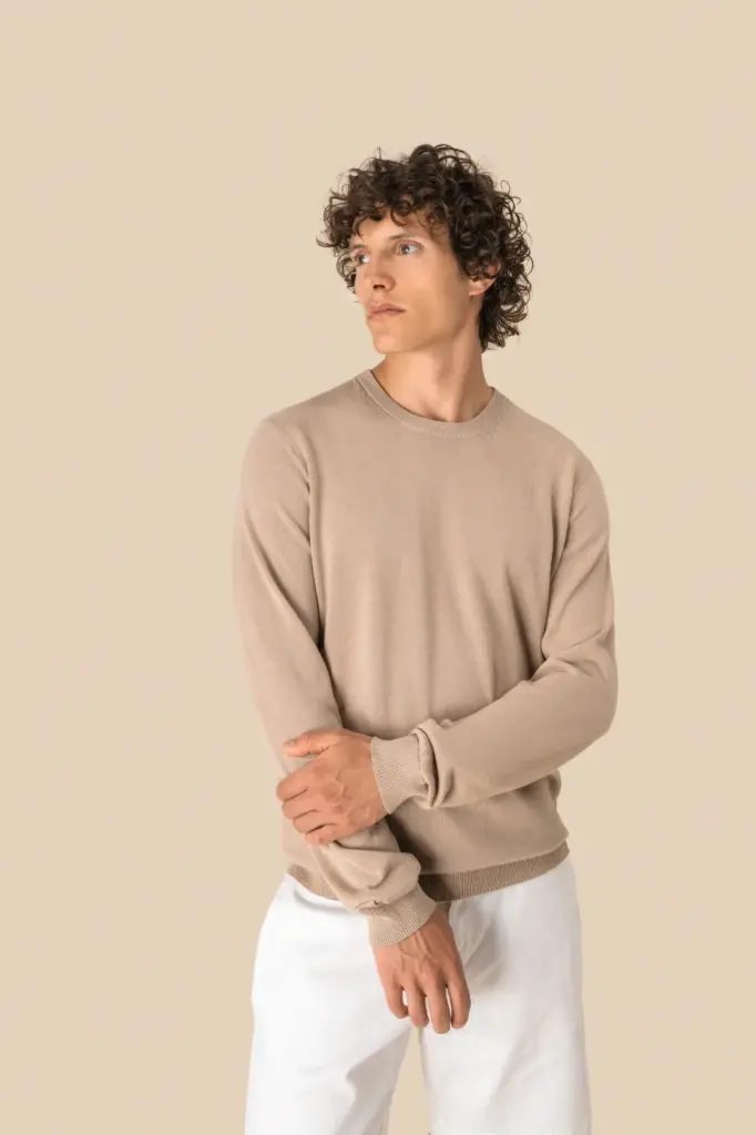 Ecologische herentrui met ronde hals — productfoto 4
