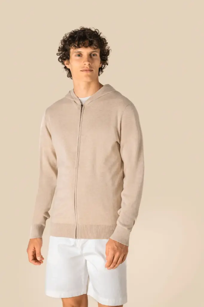 Ecologische herensweatvest met capuchon van lyocell