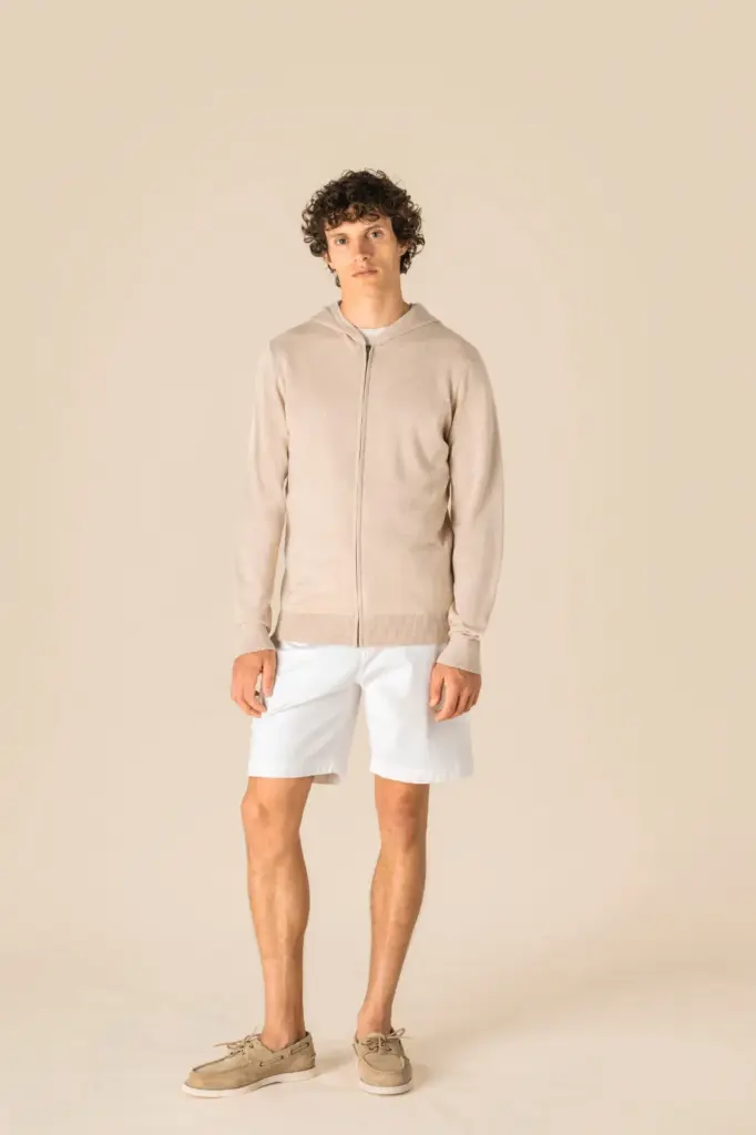 Ecologische herensweatvest met capuchon van lyocell — productfoto 2