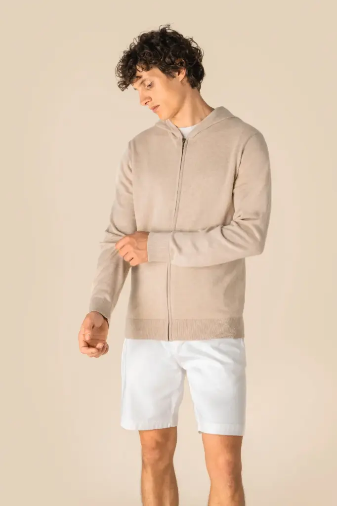 Ecologische herensweatvest met capuchon van lyocell — productfoto 3