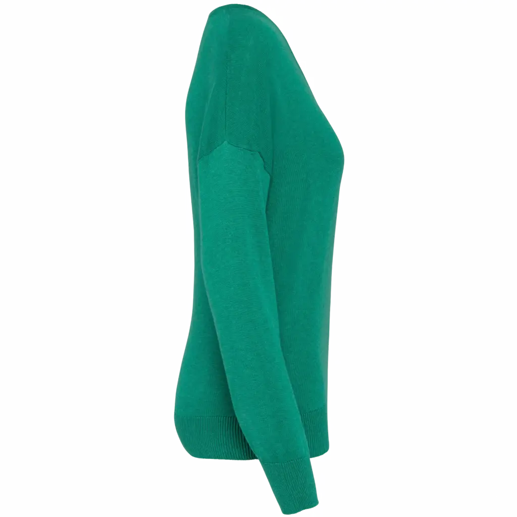 Ecologische damespullover met V-hals van lyocell, gemstone green — productfoto 6