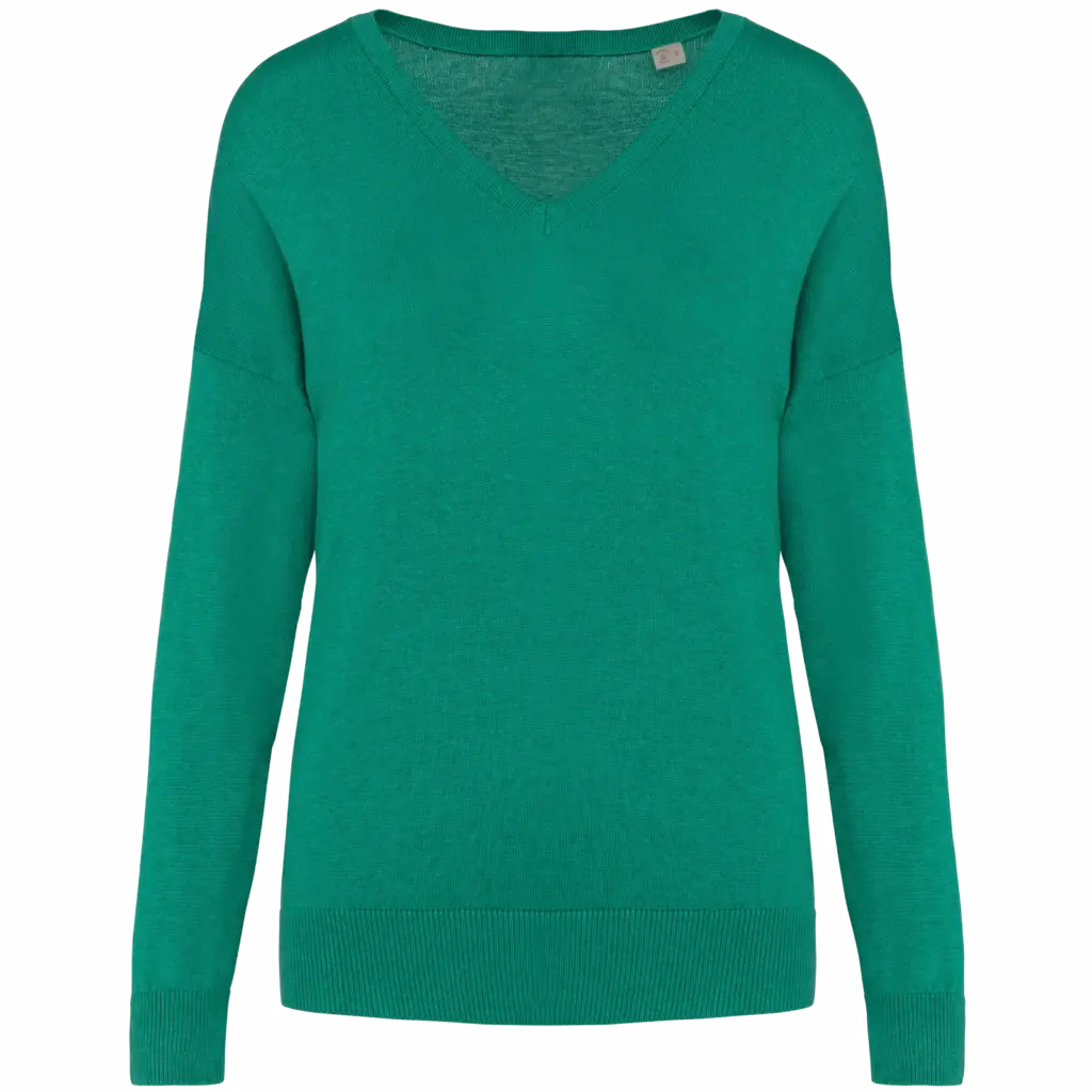 PS_SP921_GEMSTONEGREEN - Hidalgo Damen Pullover bedrucken SP921 V-Ausschnitt Lyocell XS-XXL — Produktfoto 7