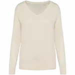 PS_SP921_IVORY - Hidalgo Damen Pullover bedrucken SP921 V-Ausschnitt Lyocell XS-XXL — Produktfoto 8