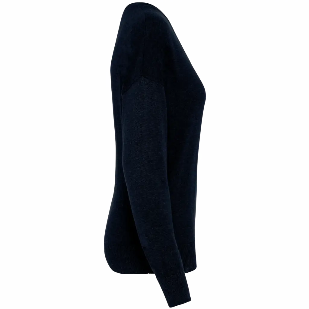 Ecologische damespullover met V-hals van lyocell, navy blue — productfoto 8