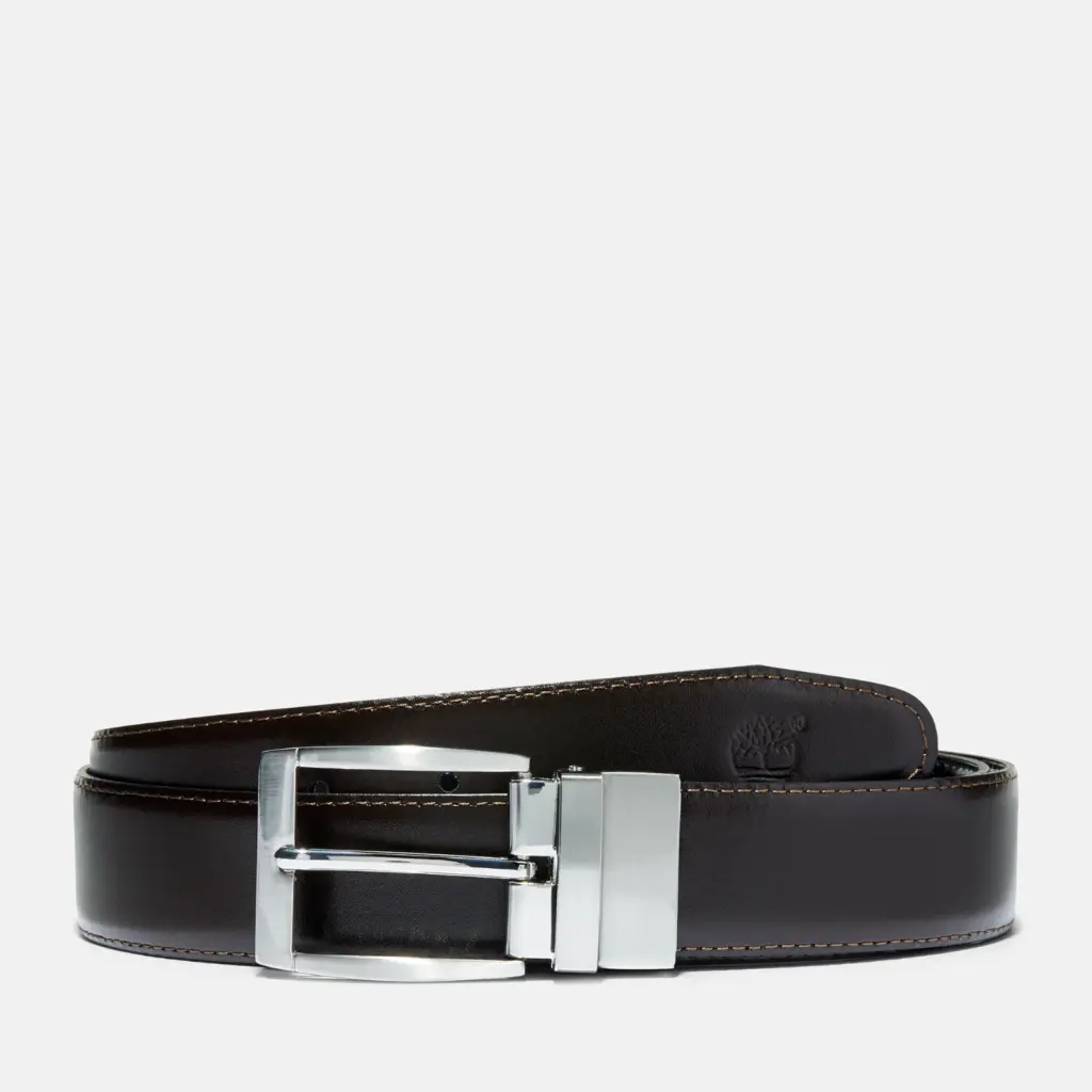 Leren riem met gesp, cocoa — productfoto 2