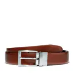 Leren riem met gesp, cognac — productfoto 3