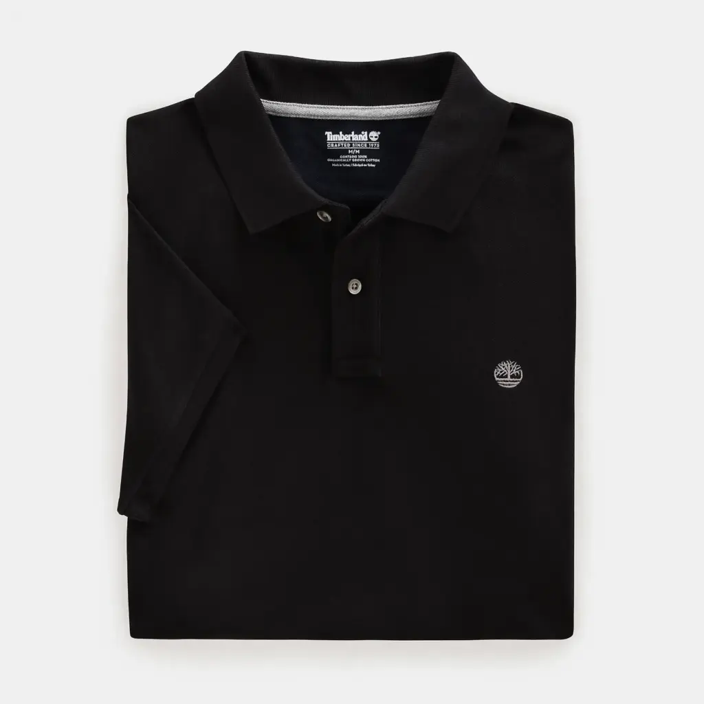 Polo biologisch piquékatoen korte mouwen Millers River, black