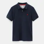 Polo biologisch piquékatoen korte mouwen Millers River, dark sapphire — productfoto 2