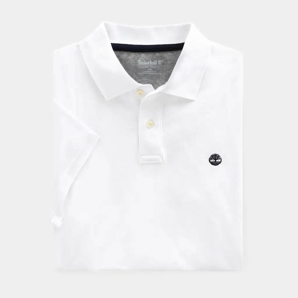 Polo biologisch piquékatoen korte mouwen Millers River, white — productfoto 4
