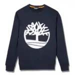 Sweatshirt core tree ronde hals, dark sapphire / white — productfoto 2