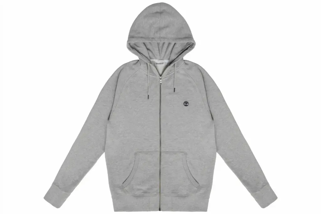 PS_TB0A2F6Y_MEDIUMGREYHEATHER - Hidalgo-werbeartikel Full zip hooded sweatshirt Exeter River, medium grey heather — productfoto 4