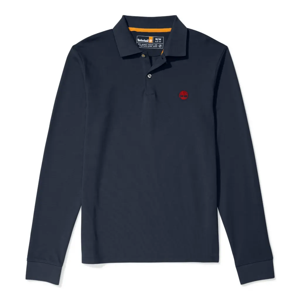 Polo LS piqué slim, dark sapphire — productfoto 2