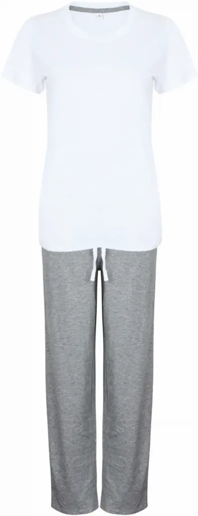 Women's Lange broek Pyjamas Set, white / heather grey — productfoto 5