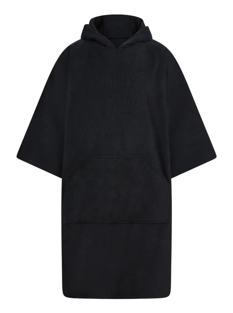 Badstof poncho, black — productfoto 6