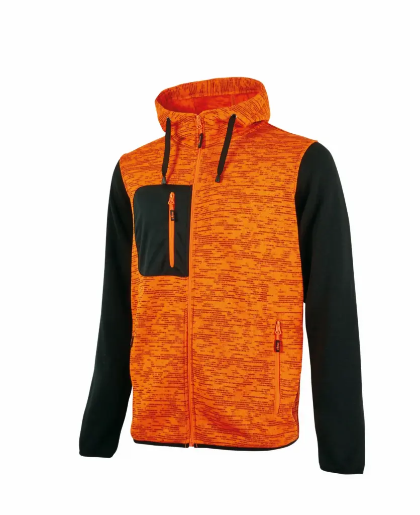 Sweatvest Rainbow met capuchon, orange fluo — productfoto 3