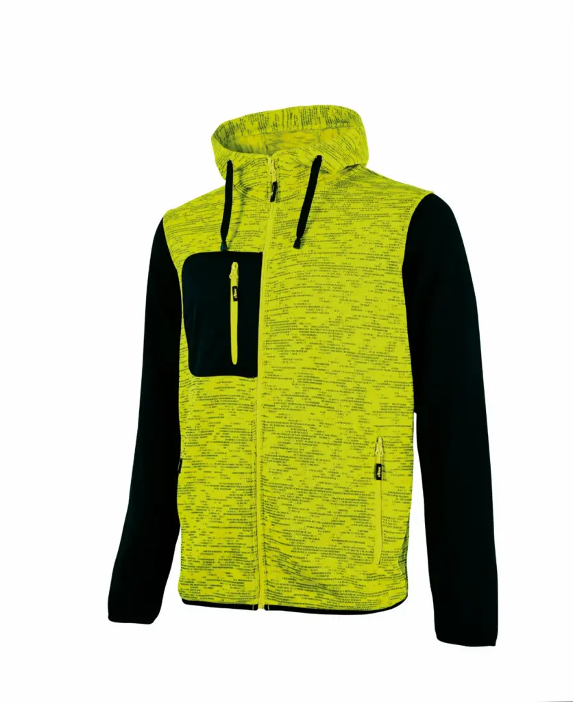 Sweatvest Rainbow met capuchon, yellow fluo — productfoto 4