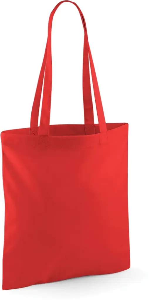 Shopper met lange hengsels, bright red — productfoto 7
