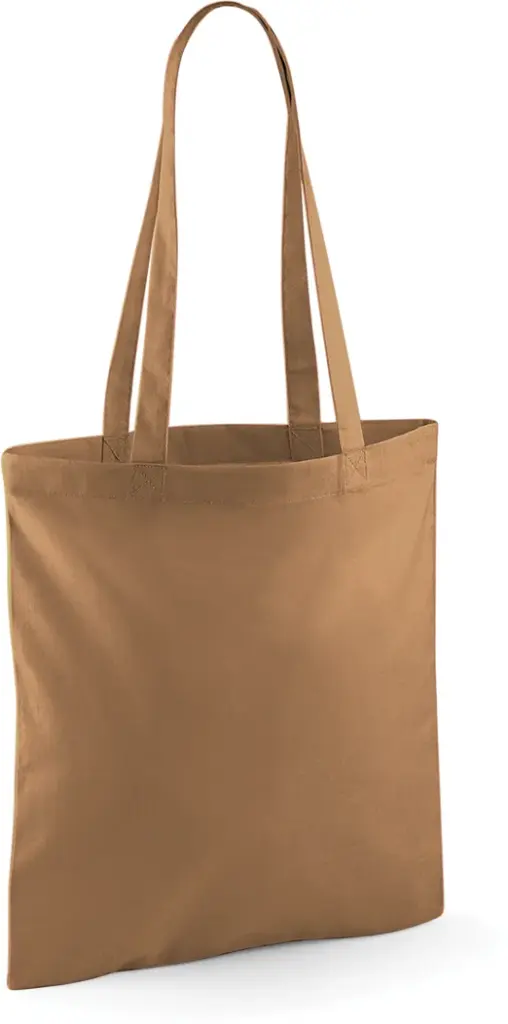 Shopper met lange hengsels, caramel — productfoto 10