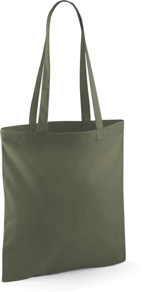 Shopper met lange hengsels, olive green — productfoto 30