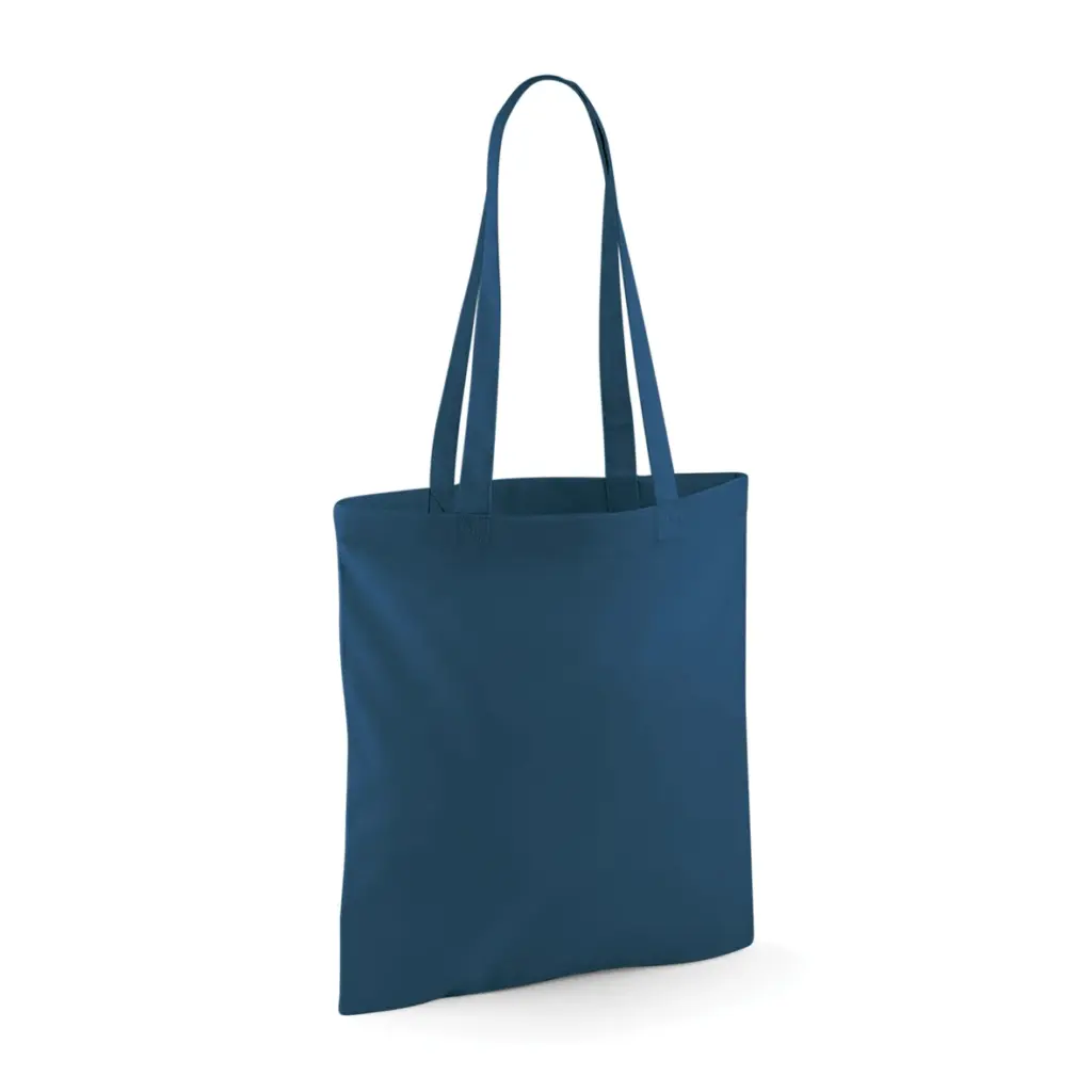 Shopper met lange hengsels, petrol — productfoto 33