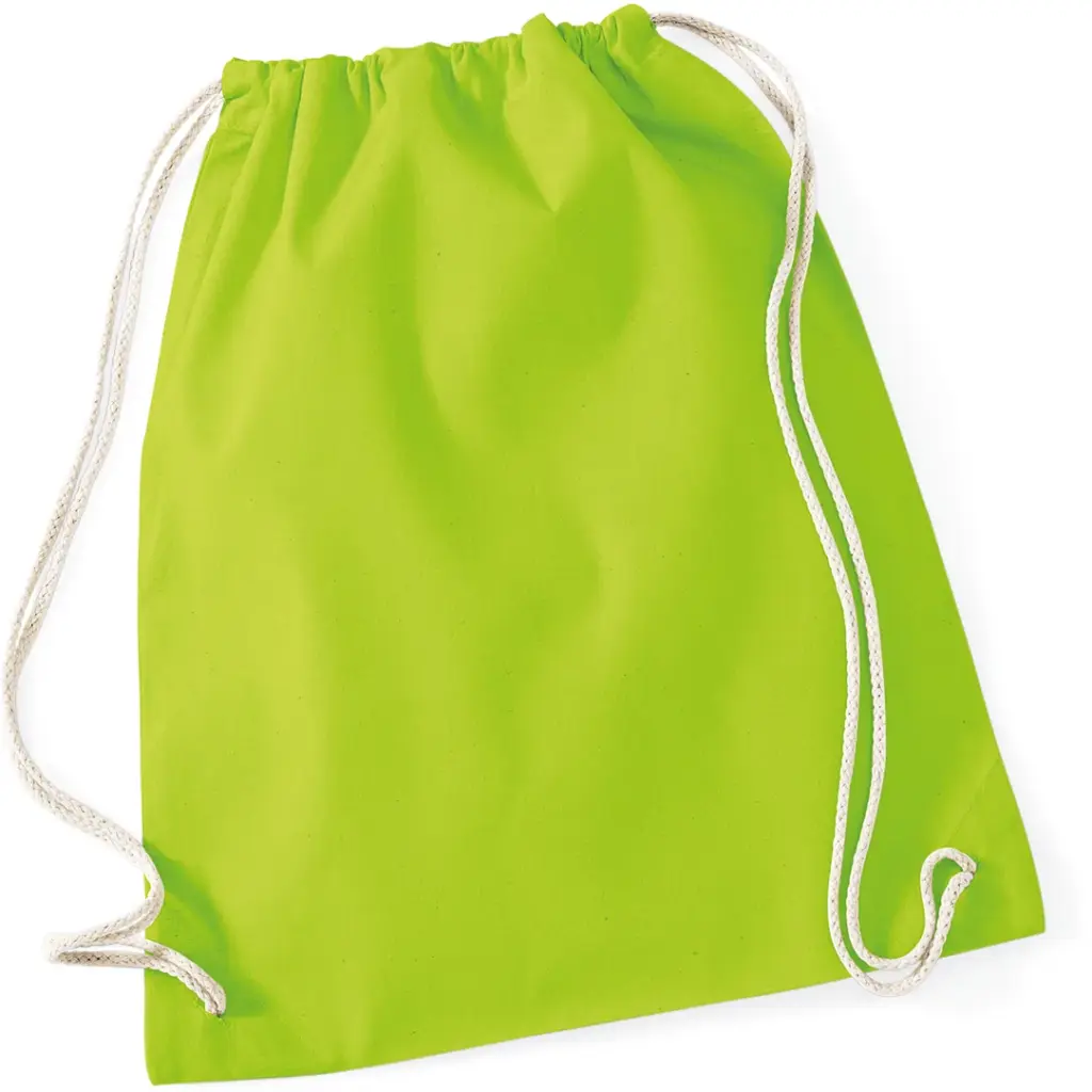 Katoenen gymtas, lime green — productfoto 20