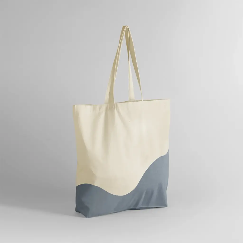 Organic reistas met wervelprint, natural / blue grey — productfoto 6