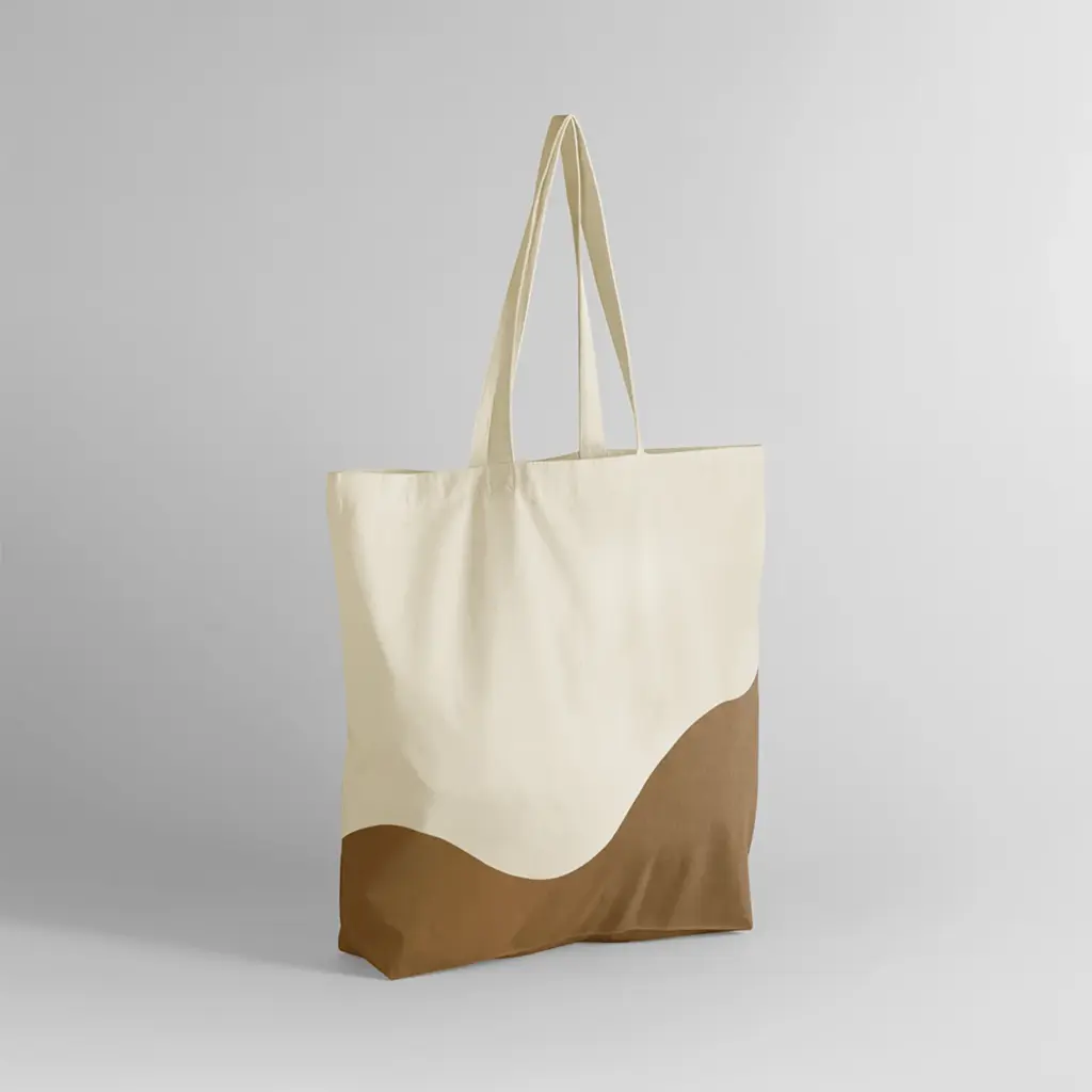Organic reistas met wervelprint, natural / caramel — productfoto 7