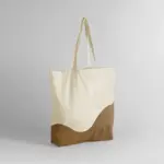 Organic reistas met wervelprint, natural / caramel — productfoto 7