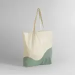 Organic reistas met wervelprint, natural / dusty green — productfoto 8