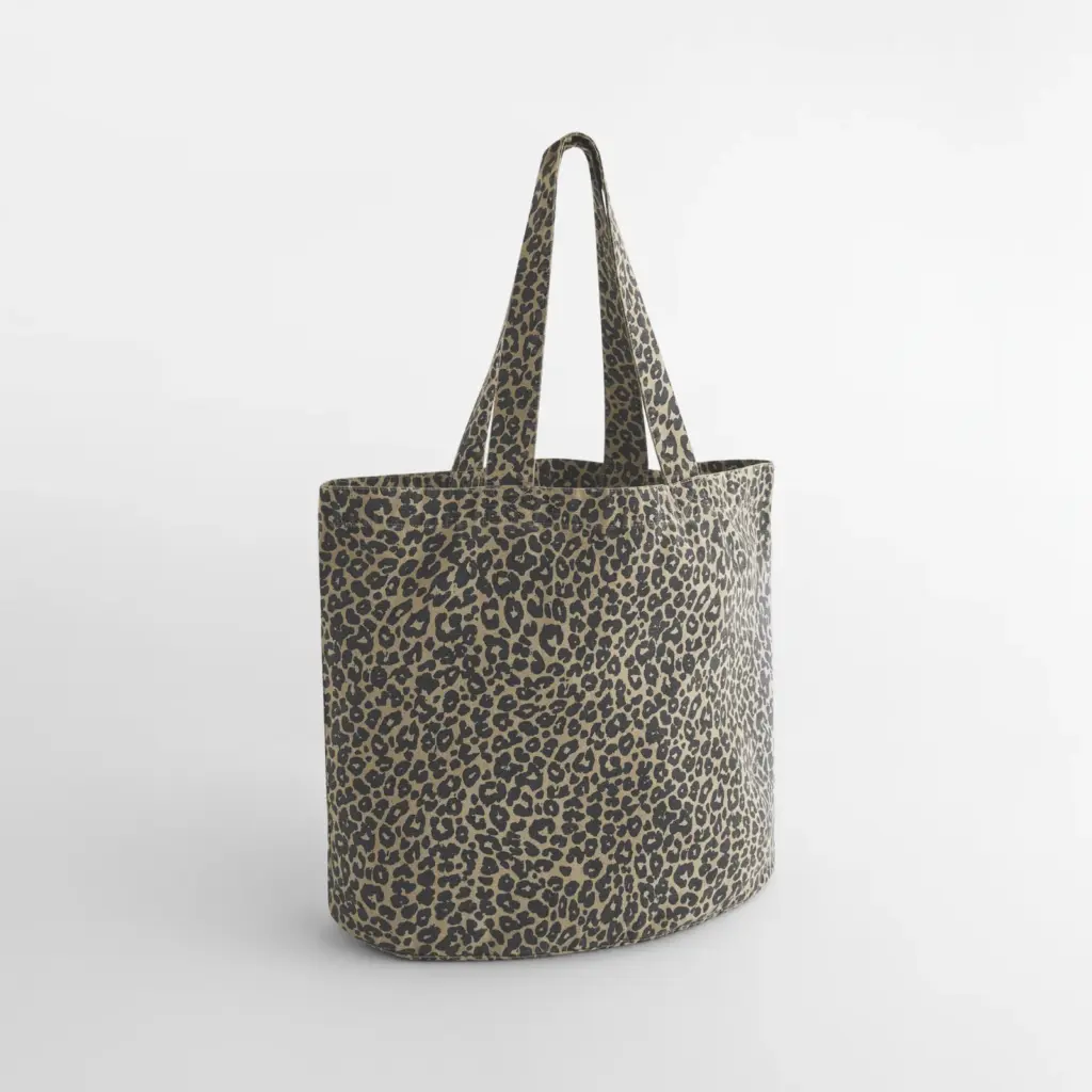 PS_W335-S_VINTAGELEOPARDPRINT - Hidalgo-werbeartikel Canvas cabas tas met luipaardprint, vintage leopard print — productfoto 2