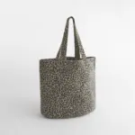 Canvas cabas tas met luipaardprint, vintage leopard print — productfoto 2