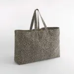 Oversized canvas cabas tas met luipaardprint