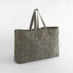 Oversized canvas cabas tas met luipaardprint, vintage leopard print — productfoto 2