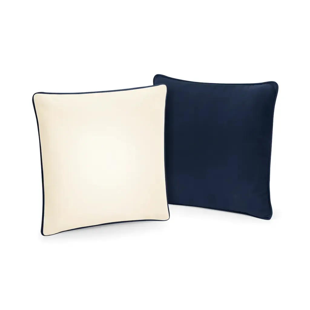 Kussenhoes met een omzoomde rand, natural / french navy — productfoto 6
