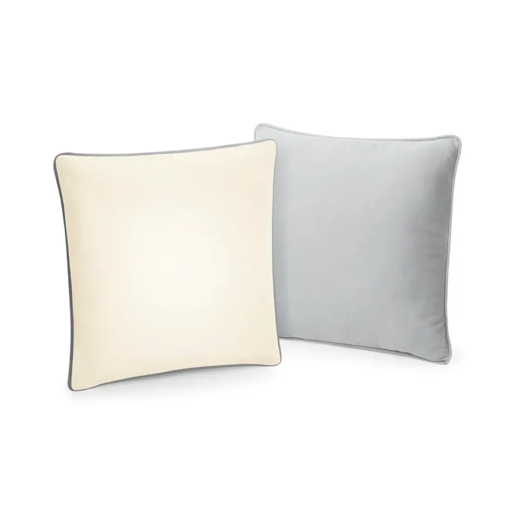 Kussenhoes met een omzoomde rand, natural / light grey — productfoto 7